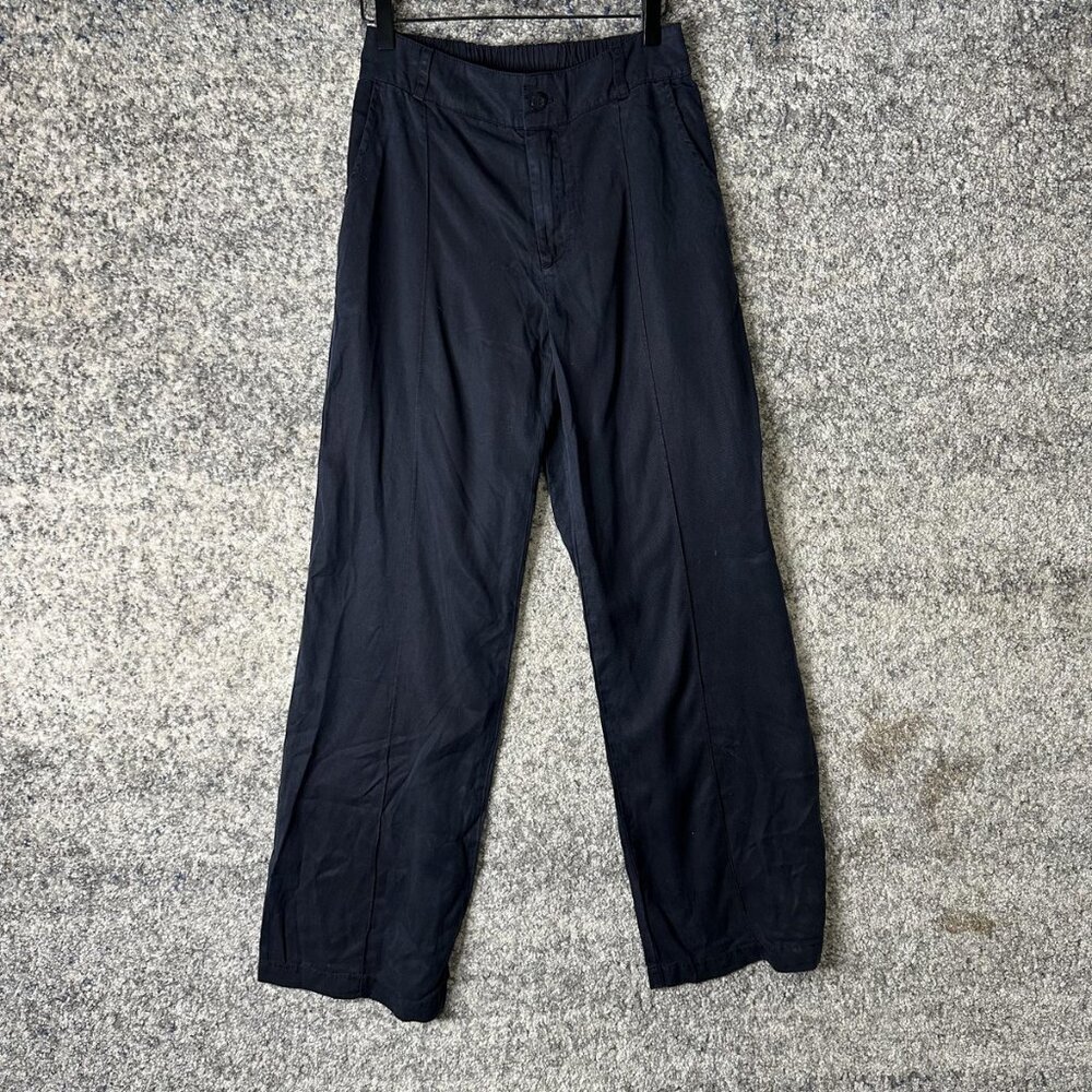 YFB Pants Womens Small Navy Tencel Wide Leg Elastic‎ Casual Lightweight